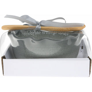 Friends 4.5" Ceramic Bowl with Bamboo Spoon