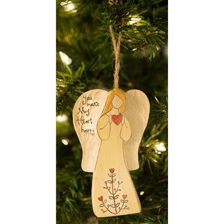 Love 4.5" Angel Ornament Holding Heart