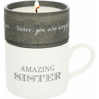 Sister Stacking Mug and Candle Set 100% Soy Wax Scent: Tranquility
