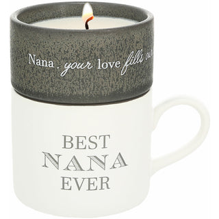 Nana Stacking Mug and Candle Set 100% Soy Wax Scent: Tranquility