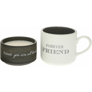 Friend Stacking Mug and Candle Set 100% Soy Wax Scent: Tranquility