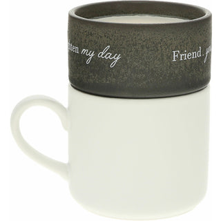 Friend Stacking Mug and Candle Set 100% Soy Wax Scent: Tranquility