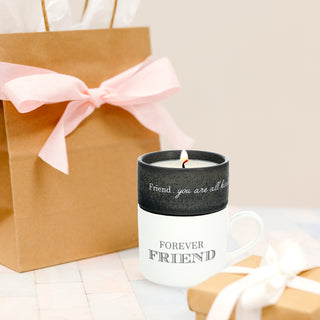 Friend Stacking Mug and Candle Set 100% Soy Wax Scent: Tranquility