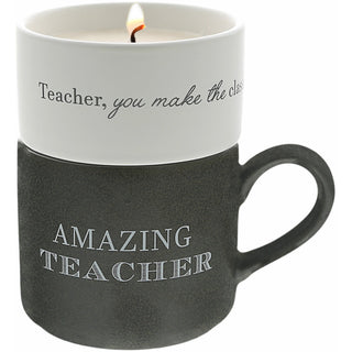 Teacher Stacking Mug and Candle Set 100% Soy Wax Scent: Tranquility