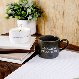 Teacher Stacking Mug and Candle Set 100% Soy Wax Scent: Tranquility