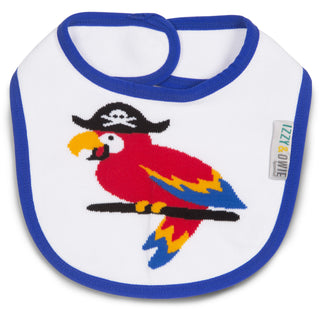 Blue Pirate Parrot Baby Bib
