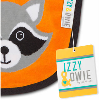 Orange Raccoon Baby Bib