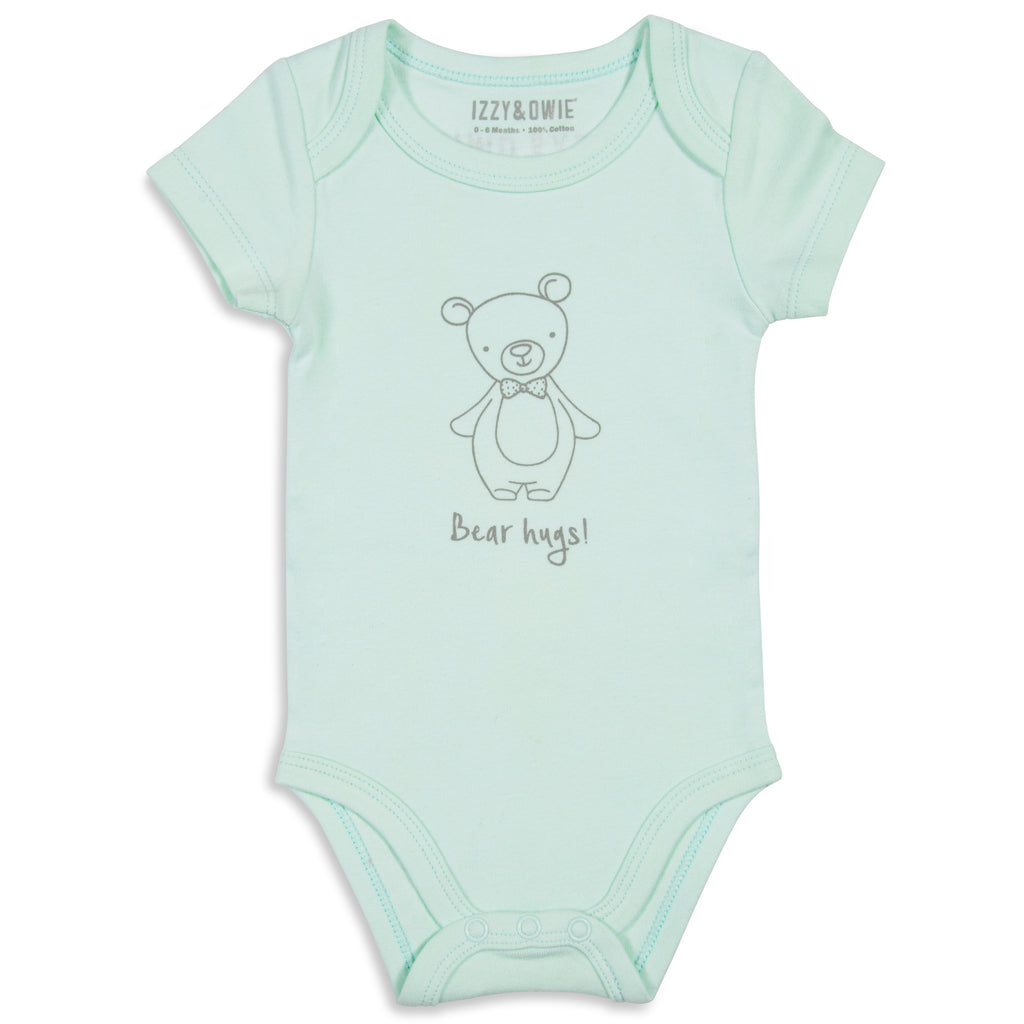 Bear Print Onesie with Hat main image 1