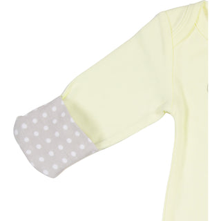 Soft Yellow Deer 0-3 Months Gown with Mitten Cuffs