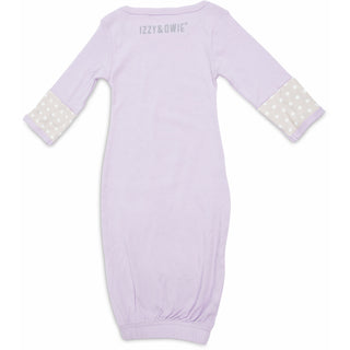 Soft Lavender Kitty 0-3 Months Gown with Mitten Cuffs