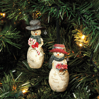 Forever Friend 4" Snowman Orn. w/Poinsettia