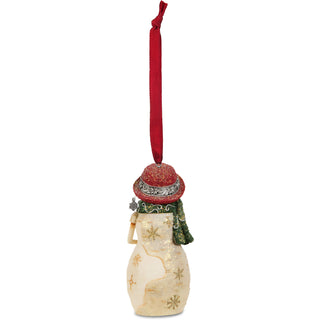 Grandmother 4" Snowwoman Holding a Flower Ornament