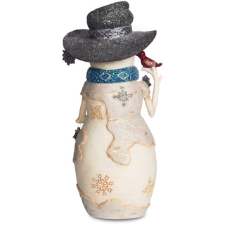 Let it Snow 6" Snowman Holding Snowflakes and Cardinal