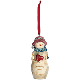 Aunt 4" Snowwoman Ornament