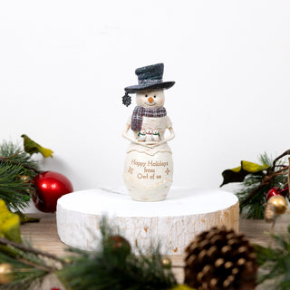 Owl Holidays 6" Snowman Holding Owls