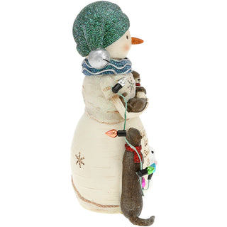 Snuggly & Bright 5" Snowman With Otters and Bunny