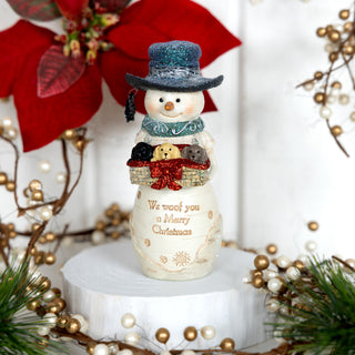 We Woof You 5" Snowman Holding Puppies