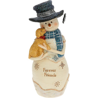 Furever Friends 6" Snowman Holding Puppy