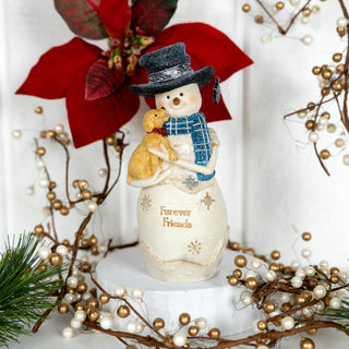 Furever Friends 6" Snowman Holding Puppy