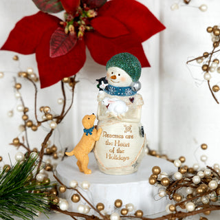 Rescues 4.5" Snowman with Kitten, Bunny & Puppy