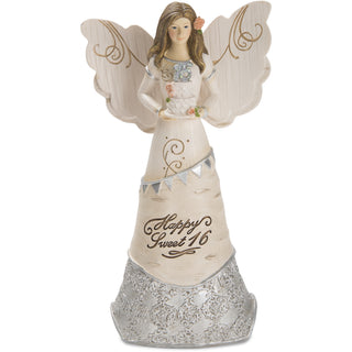 Sweet 16 6" Angel Holding Cake