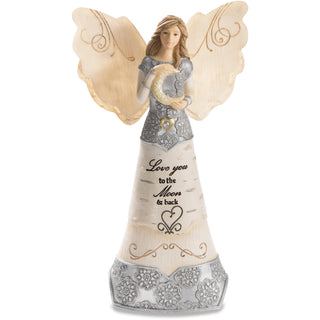 Love You 6" Angel Holding Moon