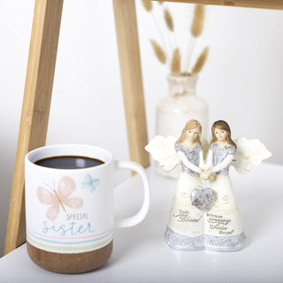 Sisters 5.5" Double Angels Holding Heart