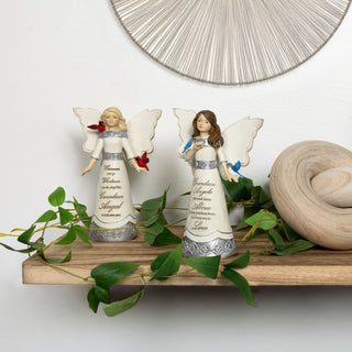 Guardian Angel 5.5" Angel Figurine with Cardinals