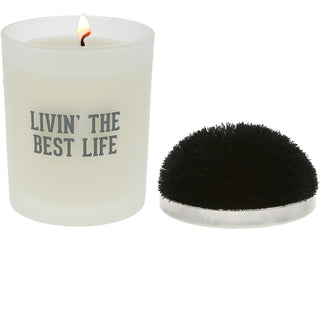 Best Life Black - 5.5 oz - 100% Soy Wax Candle with Pom Pom Lid Scent: Tranquility