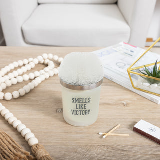 Victory White - 5.5 oz - 100% Soy Wax Candle with Pom Pom Lid Scent: Tranquility