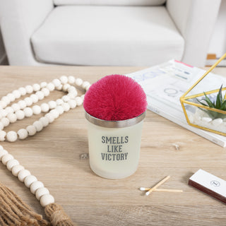 Victory Hot Pink - 5.5 oz - 100% Soy Wax Candle with Pom Pom Lid Scent: Tranquility