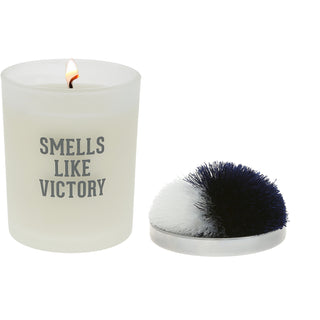 Victory Navy & White - 5.5 oz - 100% Soy Wax Candle with Pom Pom Lid Scent: Tranquility