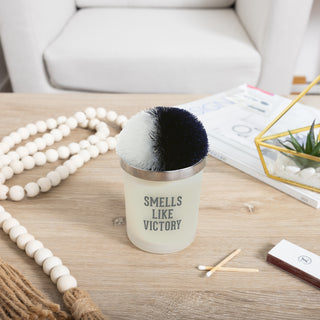 Victory Navy & White - 5.5 oz - 100% Soy Wax Candle with Pom Pom Lid Scent: Tranquility