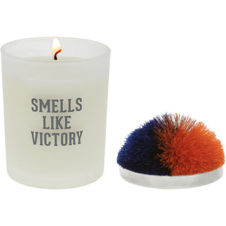 Victory Blue & Orange - 5.5 oz - 100% Soy Wax Candle with Pom Pom Lid Scent: Tranquility