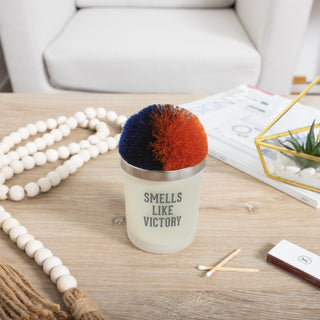 Victory Blue & Orange - 5.5 oz - 100% Soy Wax Candle with Pom Pom Lid Scent: Tranquility
