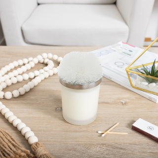 Blank White - 5.5 oz - 100% Soy Wax Candle with Pom Pom Lid Scent: Tranquility