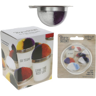 Blank Purple & White - 5.5 oz - 100% Soy Wax Candle with Pom Pom Lid Scent: Tranquility