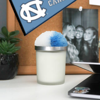 Blank Light Blue & White - 5.5 oz - 100% Soy Wax Candle with Pom Pom Lid Scent: Tranquility