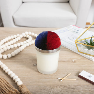 Blank Red & Blue - 5.5 oz - 100% Soy Wax Candle with Pom Pom Lid Scent: Tranquility