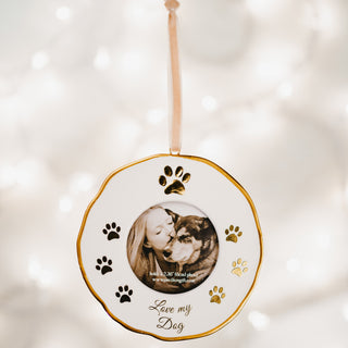 Dog 4" Photo Frame Ornament