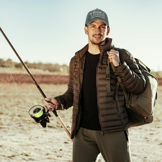 Fishing Dark Gray Washed Cotton Twill Hat