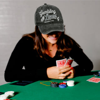 Gambling Black Washed Cotton Twill Hat