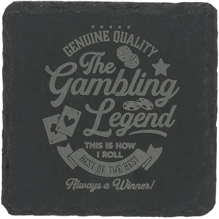 Gambling 4" Slate Coaster