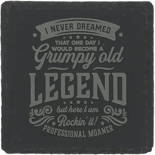 Grumpy 4" Slate Coaster