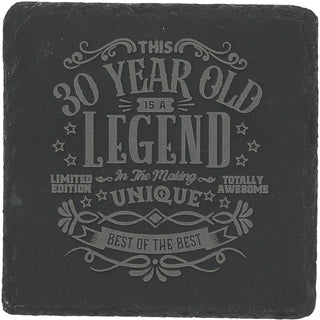 30 Years 4" Slate Coaster
