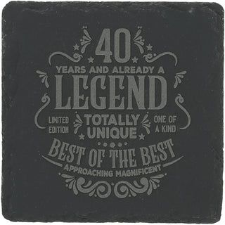 40 Years 4" Slate Coaster
