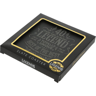 40 Years 4" Slate Coaster