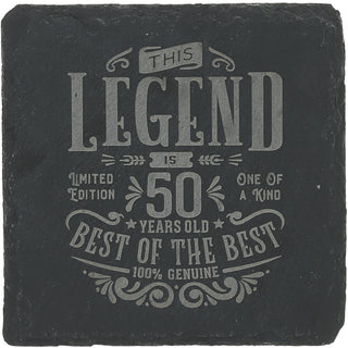 50 Years 4" Slate Coaster