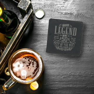 50 Years 4" Slate Coaster