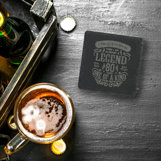 80 Years 4" Slate Coaster
